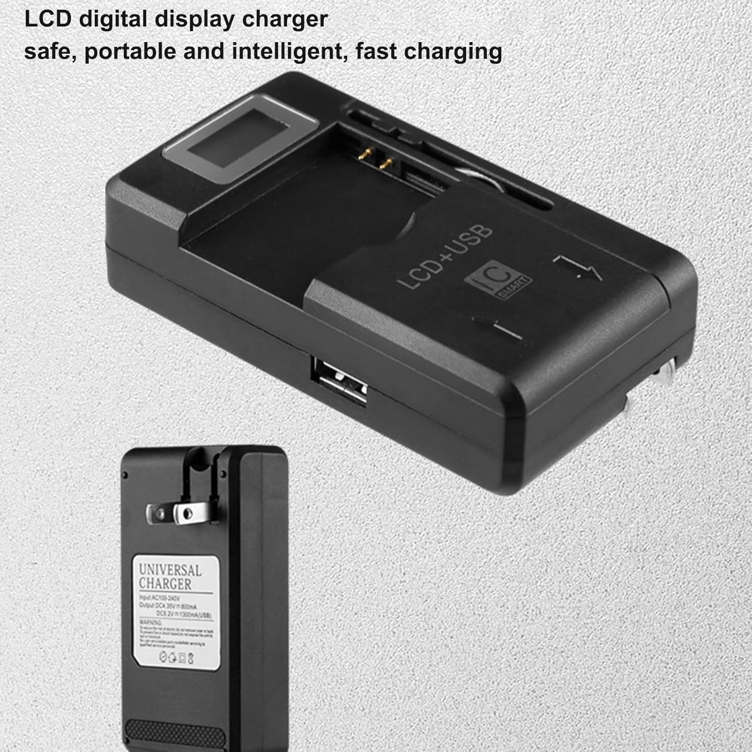 Camera Battery Charger - Slim USB Charging Station Portable Digital Device Adapter Compact Design Universal Travel Charger-Small USB Charger for Mobile Phone, MP3, MP4, Camera, Players, Gadgets image number 2