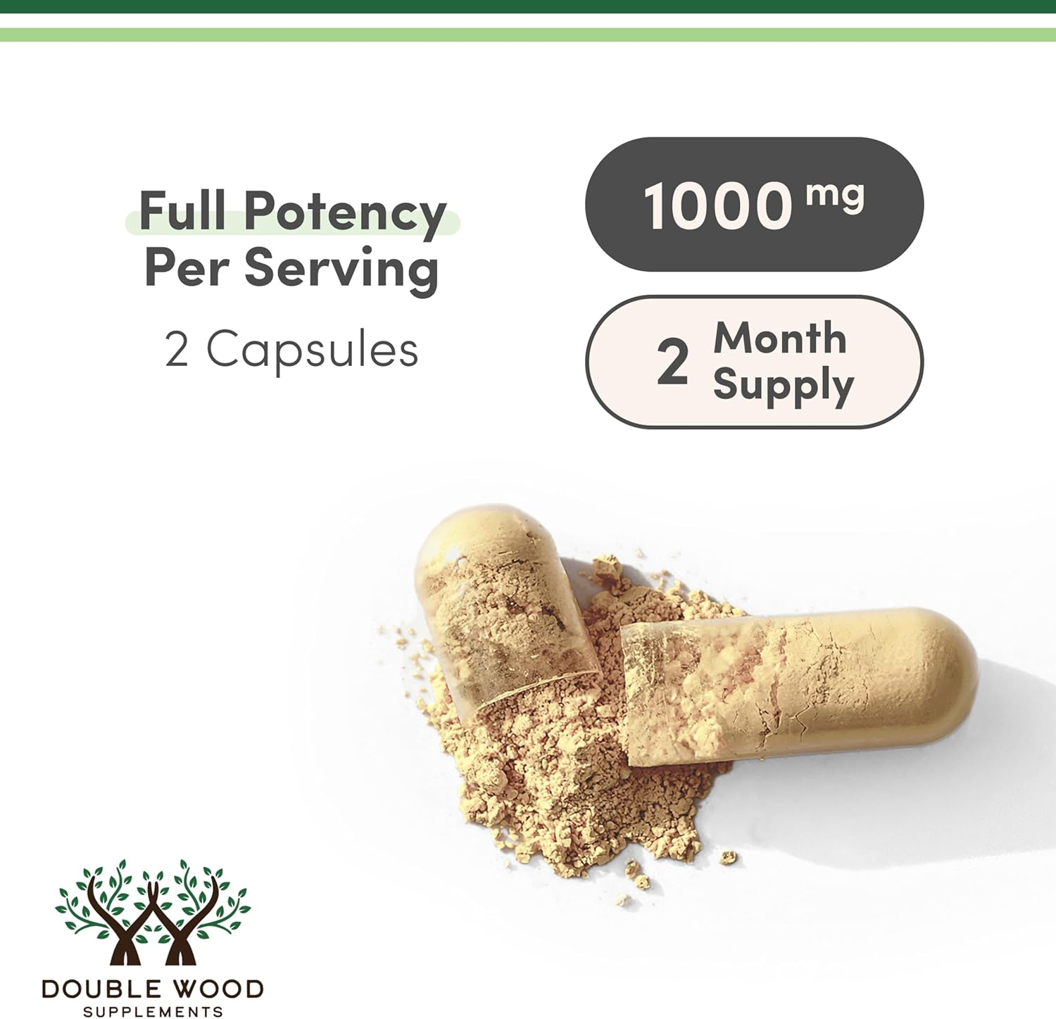 Chaga Mushrooms Capsules 120 Count (1,000Mg per Serving) High in Polysaccharides, Beta Glucans, and Terpenoids - Grown and Made in the USA, Vegan Safe, Organic by Double Wood Supplements image number 5