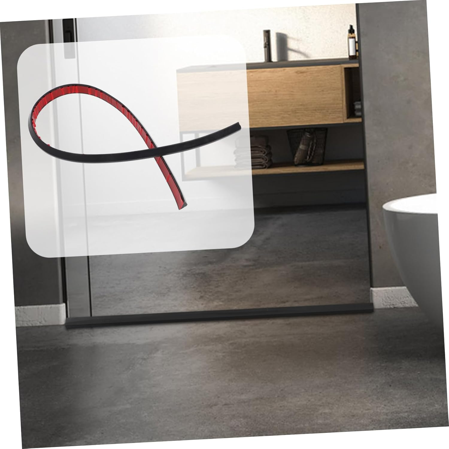 CANIGHT Water Retaining Strip Draft Stopper Adhesive Tape Shower Floor Barrier for Shower 2 Pack image number 6