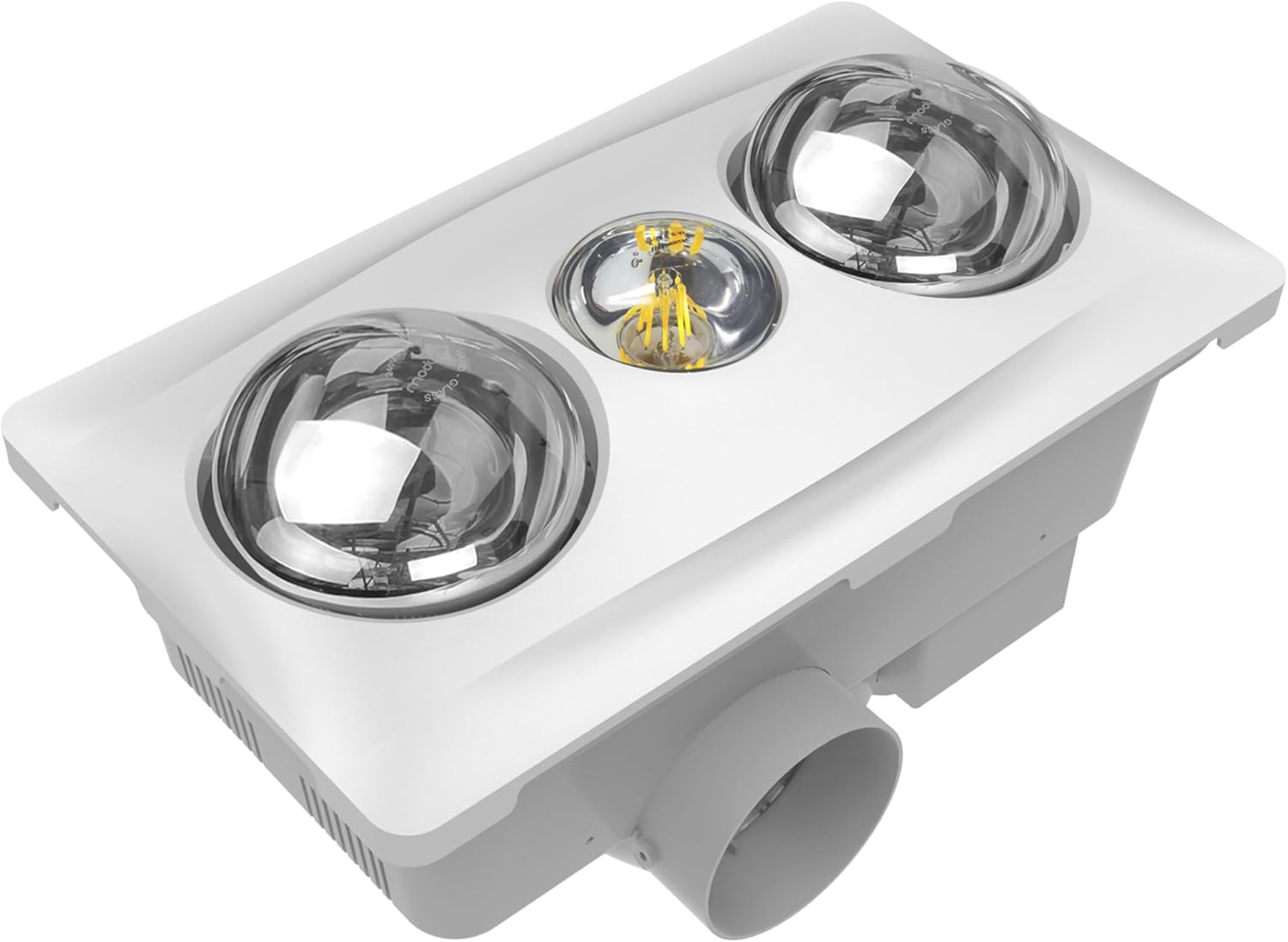 Modura Bathlux2 Bathroom 3 in 1 Unit Heater Fan Exhaust Light Infrared 2X275W Instant Heat (White)