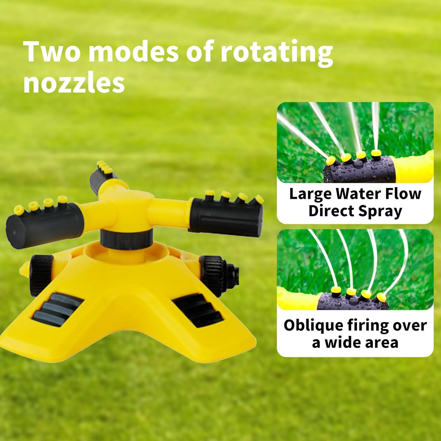 360&deg; Rotating Garden Sprinkler with Weighted Tripod Base, Automatic Lawn Sprinkler for Large Area Yard & Patio Irrigation | Heavy Duty, Adjustable Spray Angle for Even Coverage image number 3