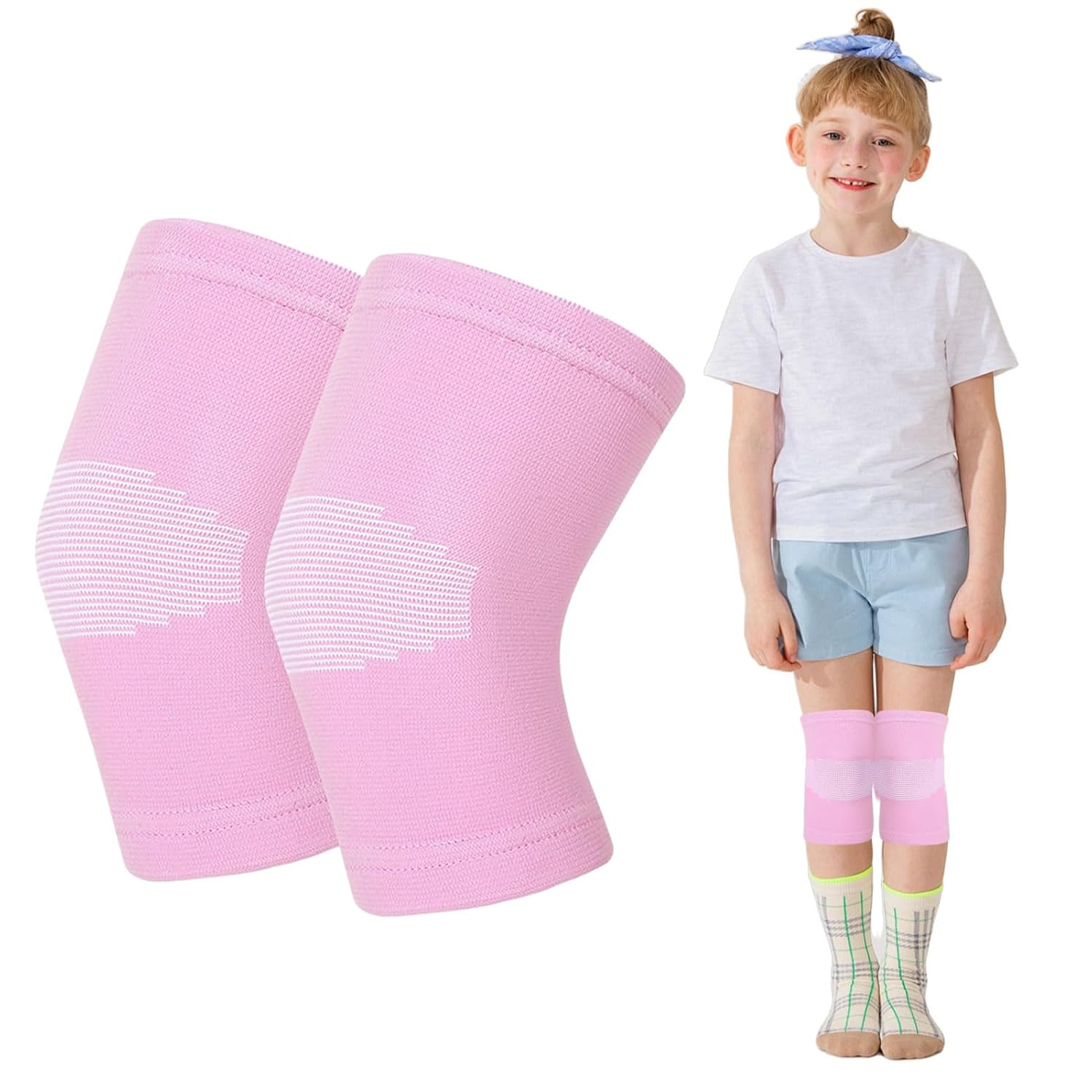 Knee Pads Kids, 2 Pcs Knee Brace, Knee Sleeves, Knee Support, Boys and Girls Compression Brace, Breathable Sleeves for Running, Dancing, Football, Volleyball, Pain Relief (7-12 Age) image number 2
