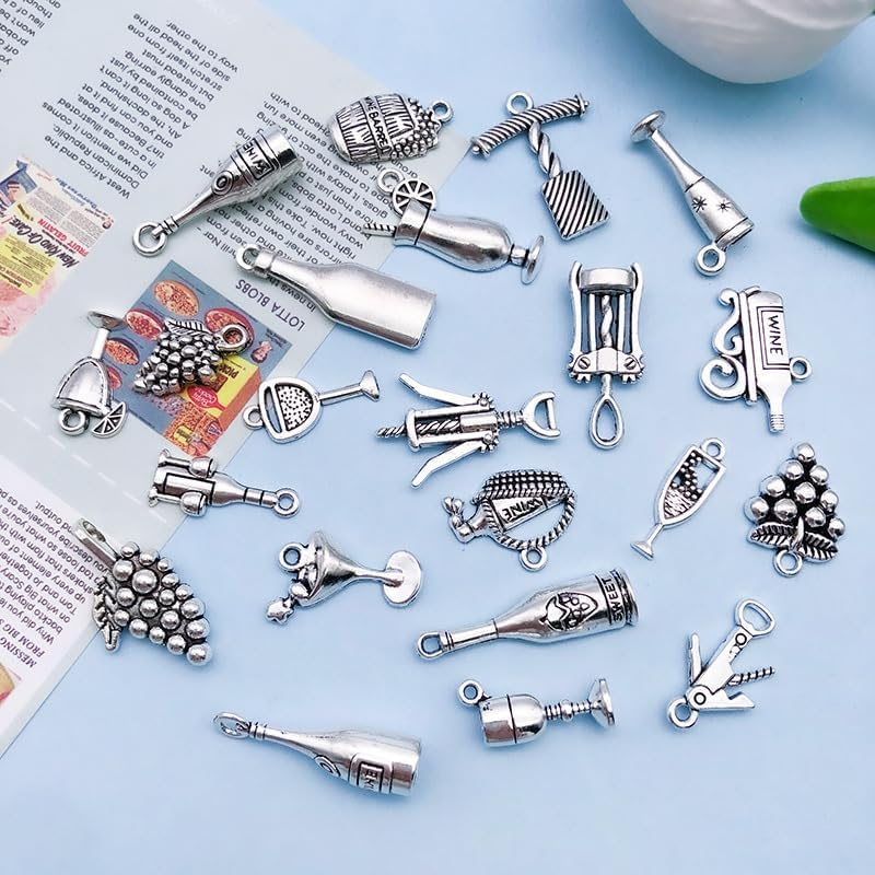 DACUAN Wine Glass Pendant Accessory, 25Mm for Christmas and Thanksgiving Wine Party Decoration