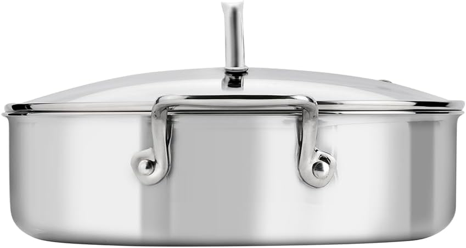 Stanley Rogers Matrix Chef&rsquo;S Pan 28Cm with Tempered Glass Lid &ndash; Tri-Ply Stainless Steel Non-Stick Cookware for Induction and Oven Cooking &ndash; Versatile Kitchen Pan for Frying, Saut&eacute;ing image number 3