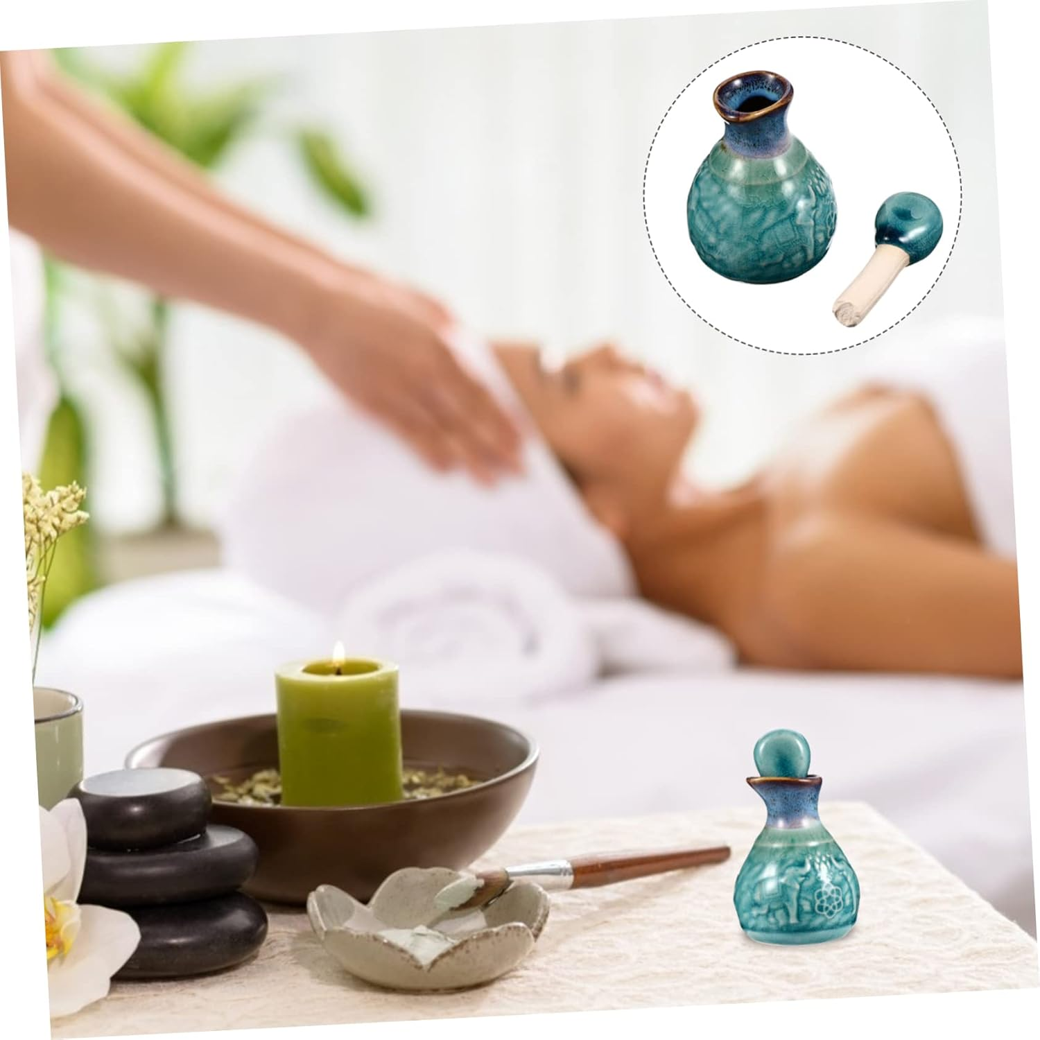 Aromatherapy Oils Essential Oil Bottle Stopper Decorative Ceramic Empty Perfume Bottle Storage image number 6