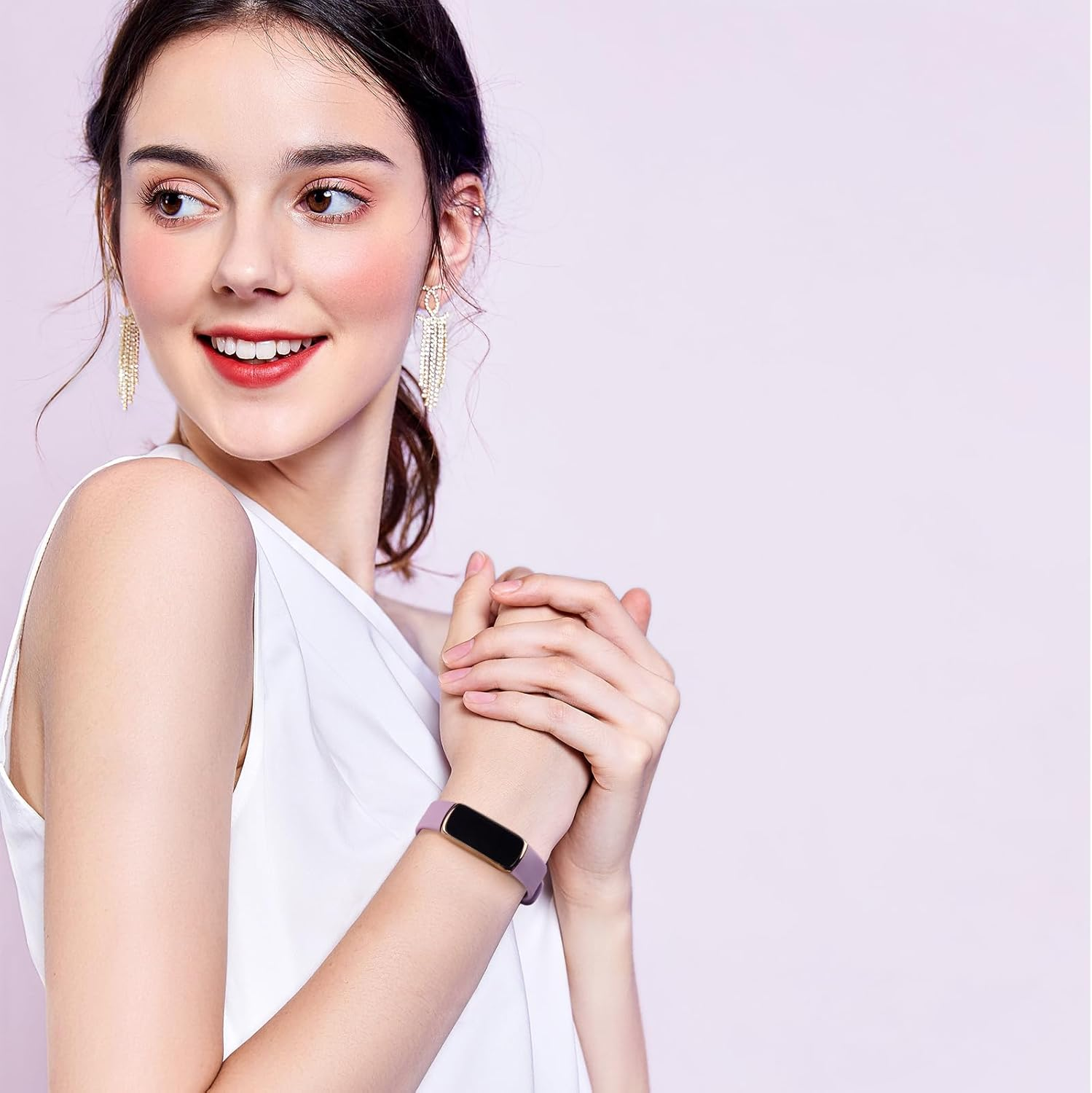 [3 Pack]Sport Bands for Fitbit Luxe Bands Women Men, Soft Classic TPU Small Large Adjustable Comfortable Replacement Strap Wristbands for Fitbit Luxe/Luxe Special Edition Fitness Tracker