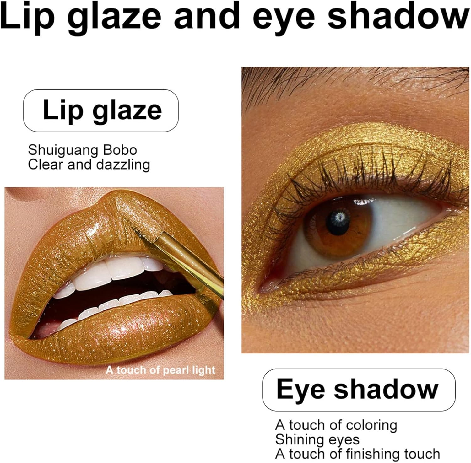 Yeahdor Metallic Glitter Liquid Lipstick Smudge Proof Waterproof Lip Gloss Long Lasting Vibrant Color Non Stick Cup Lightweight Feel Gold One Size - Dark Purple image number 5