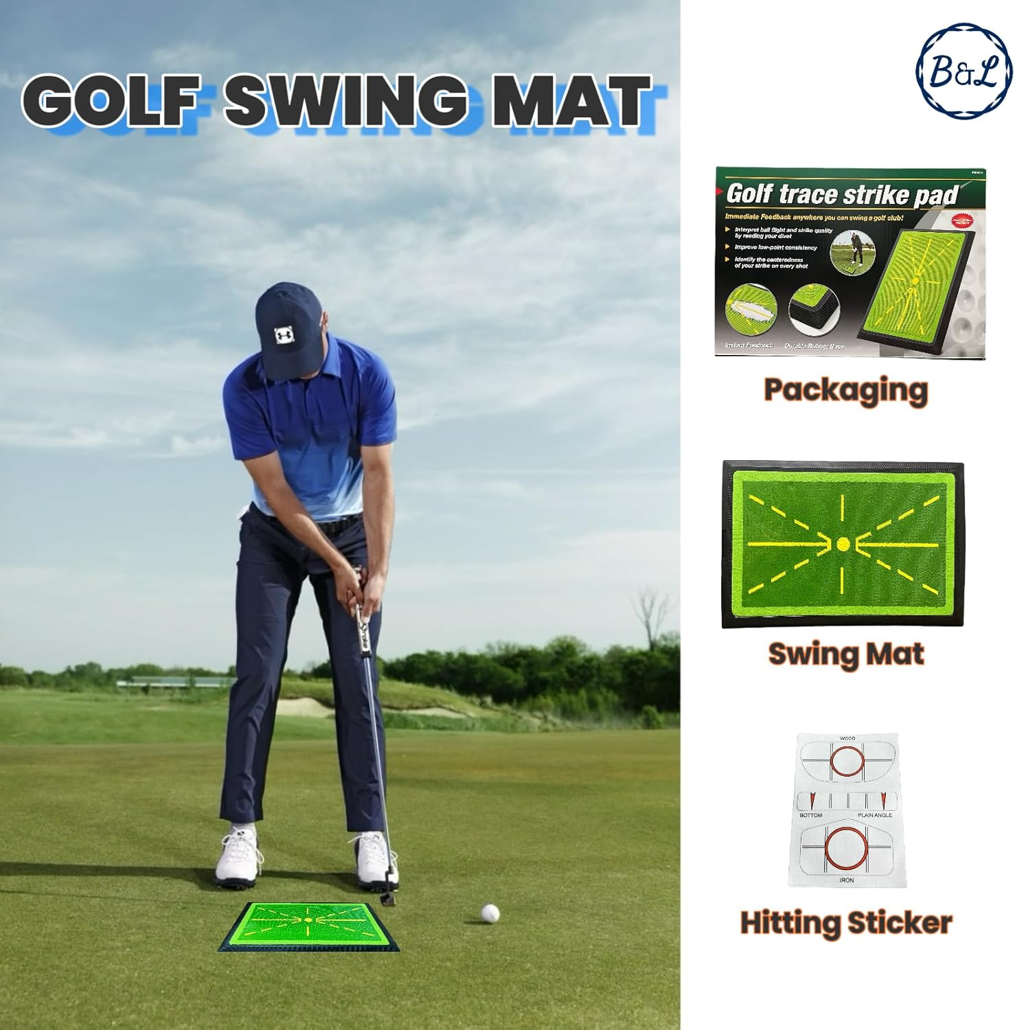 Golf Trace Strike Pad Swing Mat - Restorable Traces, Open Advanced Stage Material, Multi-Faceted Benefit for Kids & Adults image number 6