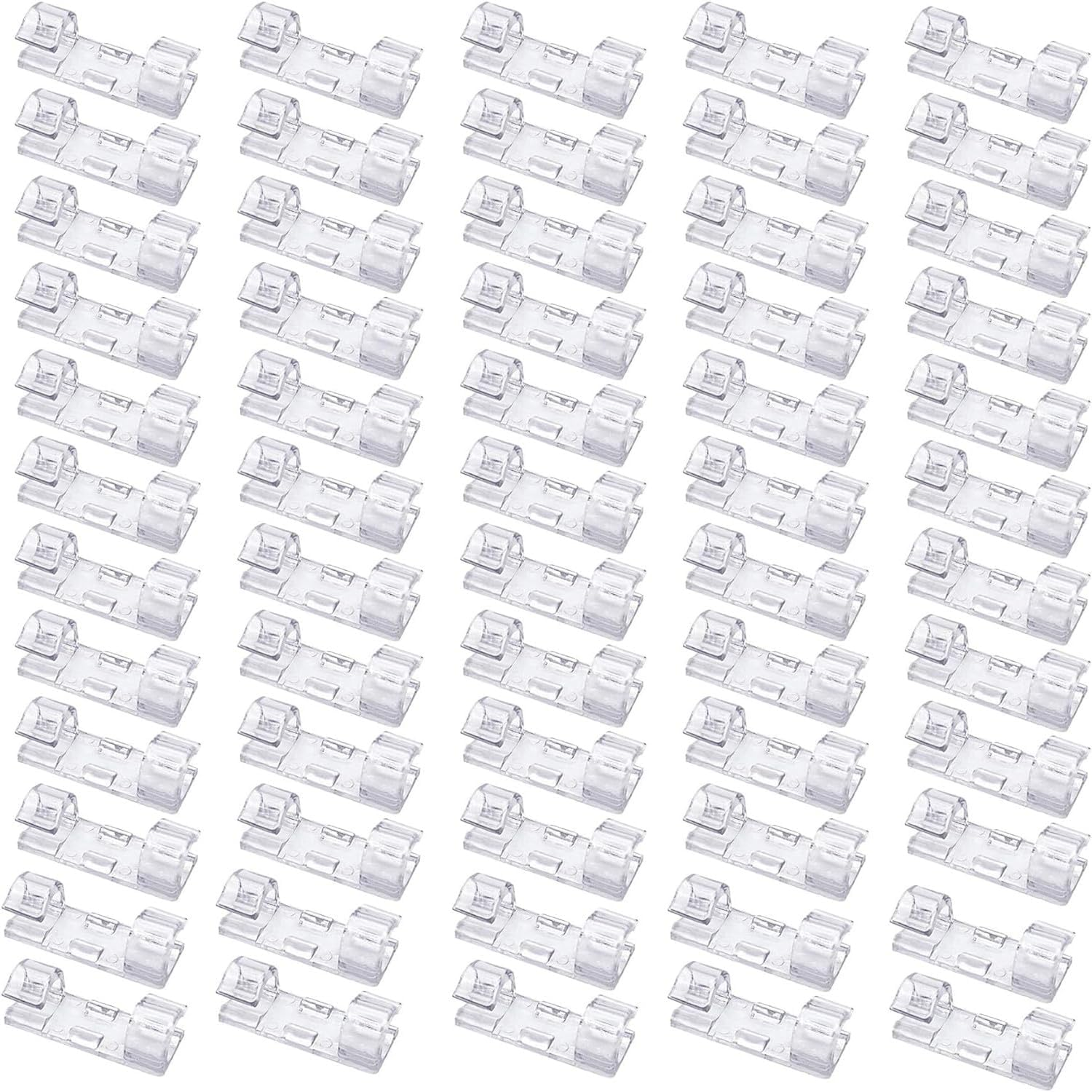 60 Pieces Cable Clips, Cable Management Clips, Strong Self Adhesive Cord Holder, Heavy Duty Wire Holder, Durable Finisher Wire Clamp, for Cable Management, USB Charging Cable (Transparent) image number 5