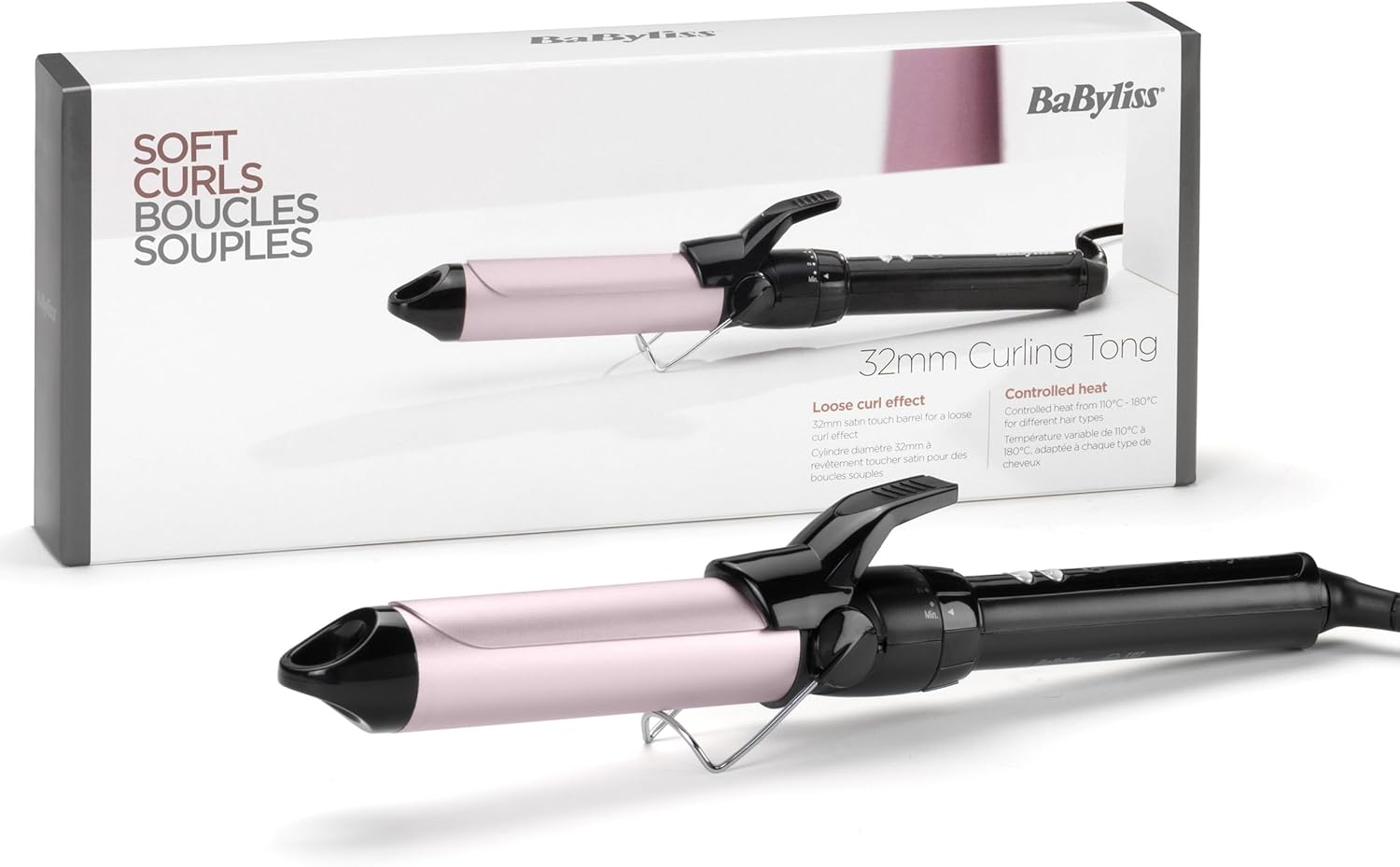 Babyliss 32Mm Curling Iron with Large Diameter Clip for Natural Loose Curls Black image number 6