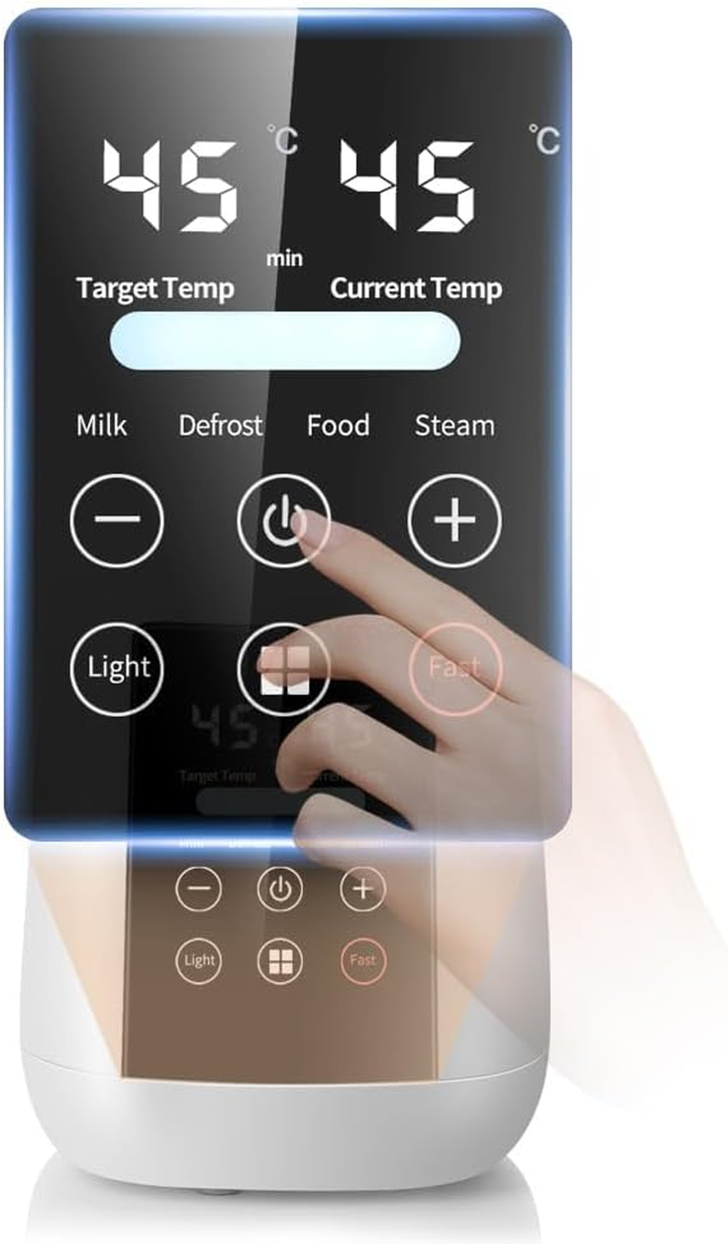 ZONEY Smart Baby Bottle Warmer, 200W Fast Baby Milk Warmer with Accurate Temperature Control for Breastmilk or Formula, 48H Thermostat, with Defrost, Night Light, Heat Baby Food Jars Function image number 5