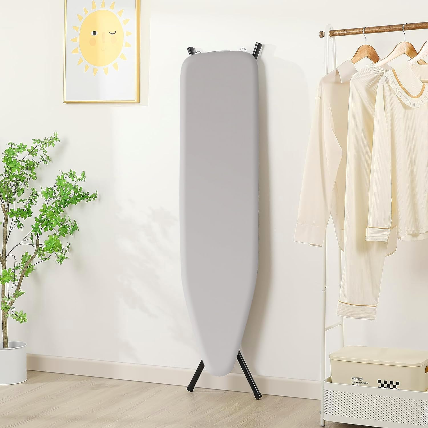 Chamgeco Ironing Board Cover and Pad 56X135Cm, Standard Cotton Iron Pad Cover with Thick Padding, Scorch & Stain-Resistant Thick Padding with Elastic Edge, Heat Reflective Coating, Durable (Gray) - Grey image number 6