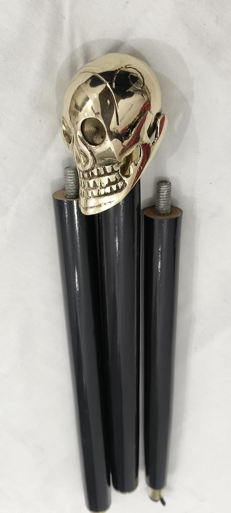 Generic Skull Head Walking Cane Rosewood Wooden Walking Stick Soild Brass Handle & Wood Walking Stick - Decorative Walking Cane for Men & Women Unisex Gift (36 Inch) image number 4