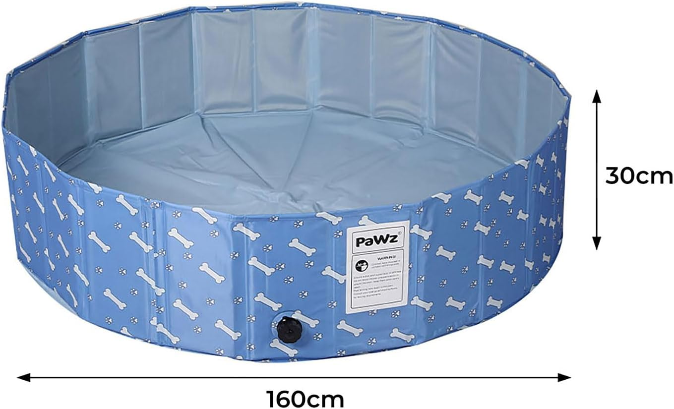 Portable Pet Swimming Pool Kids Dog Cat Washing Bathtub Outdoor Bathing Blue L image number 3