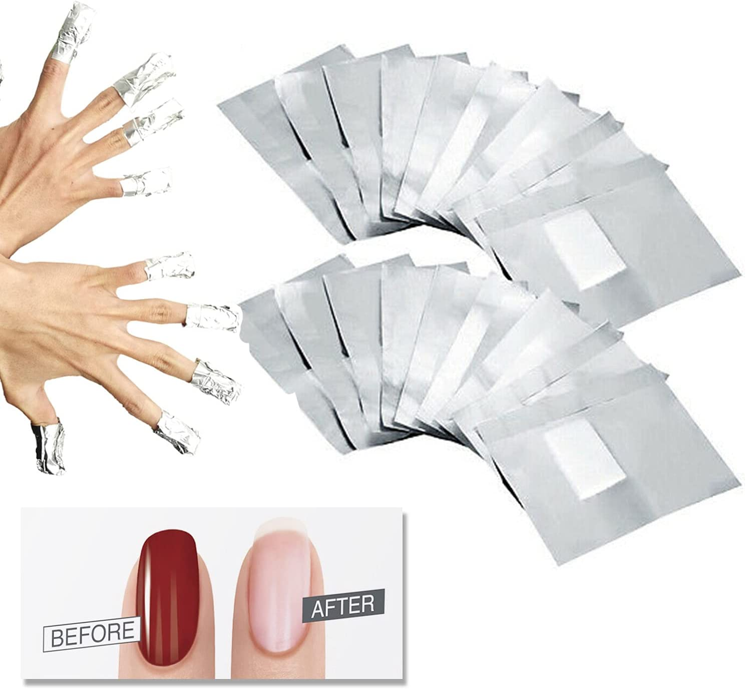 1,000 Pieces Nail Polish Removal Foil Wraps, Beauties Factory 1000 Disposable UV Gel Remover Soak off Aluminium Foils Cotton Pads image number 6