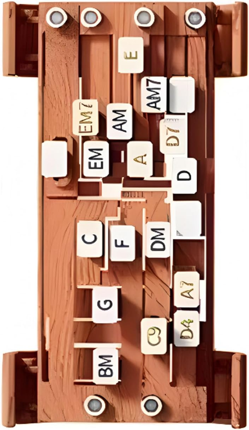 Shengsenfu Guitar Chord Helper, Practical Guitar Trainer Tool Guitar Learning Tools Guitar Chord Practicetool Guitar Chord Presser Guitar Chord Trainer Attachment Reusable Guitar Aid Chordtool (Brown) image number 5