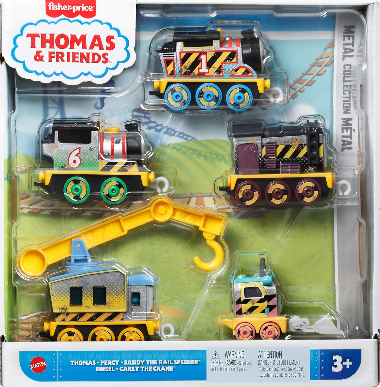 Thomas & Friends Diecast Vehicle Set Construction Crew 5 Push-Along Toy Train Engines for Preschool Kids Ages 3+ Years image number 5