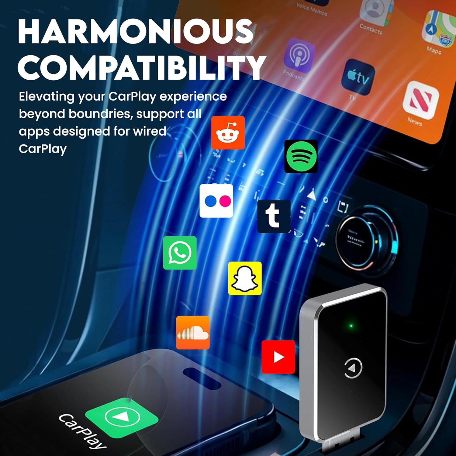 Wireless Carplay Adapter 2025 Upgrade, Converts Wired Carplay to Wireless for Iphone, Plug & Play, Fast & Stable Connection, Mini USB/USB-C Design, Compatible with Cars after 2016 (Ios Only) image number 6