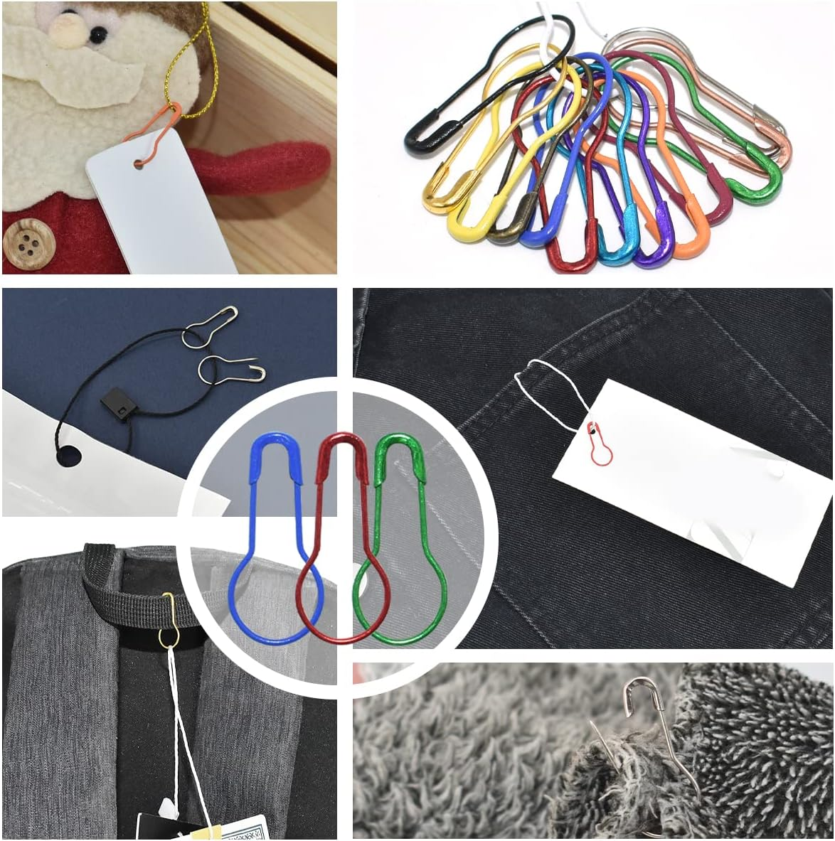 600Pcs Gourd Safety Bulb Pins 15 Colors Metal Crochet Stitch Markers Pear Shape Knitting Pins for Crocheting Clothing Tag DIY Craft Project with Storage Box image number 5