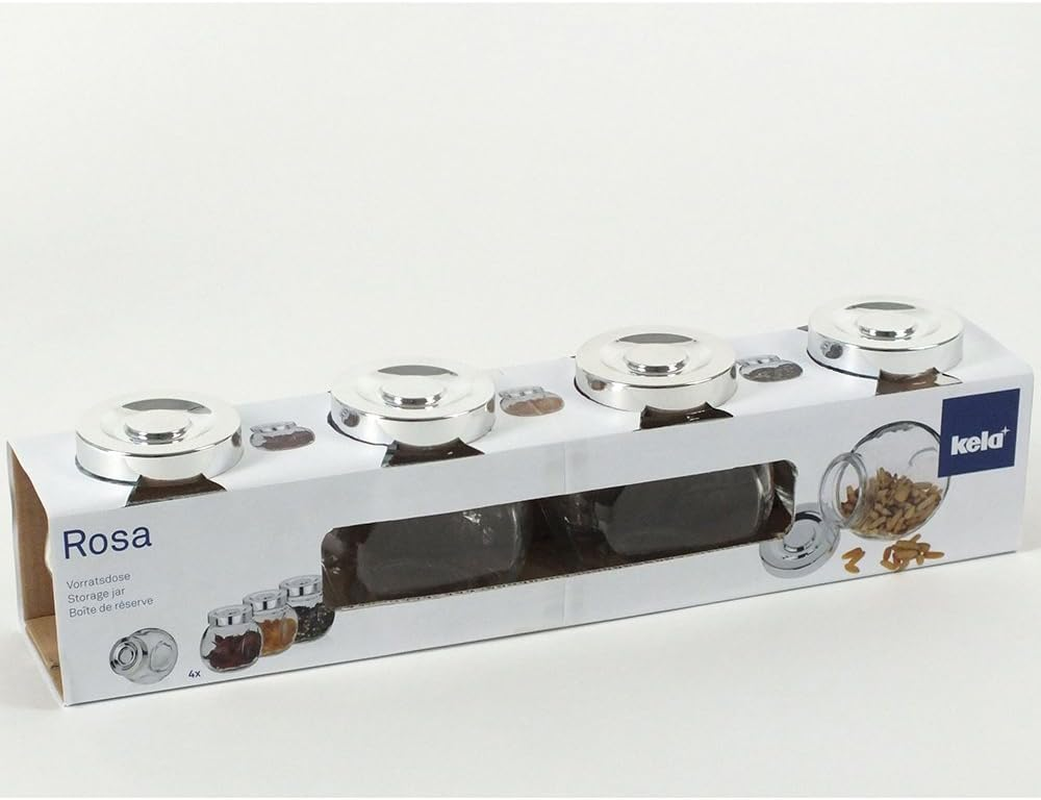 Kela Storage Jars Set Rosa 200 Ml 4 Pieces of Glass/Plastic, 8 X 6 X 8 Cm image number 2