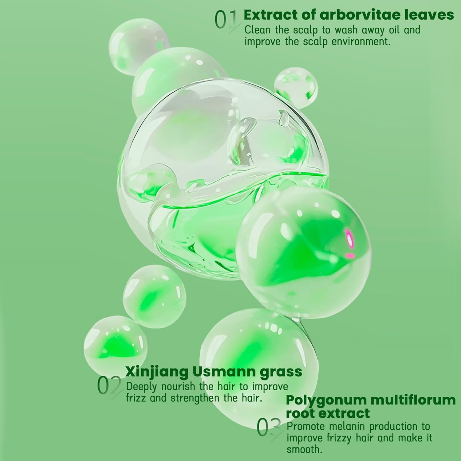 Depehelp Nature Triangle Shampoo Bar, Nature Seven Green Soap Shampoo, Usman Grass hampoo Bar, Calming & Strengthens Hair for Women and Mens image number 5