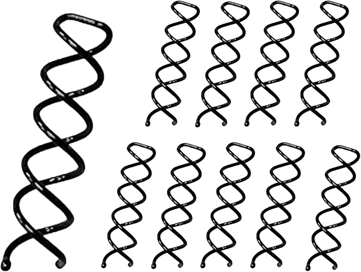 Luzcauwy 10PCS Spiral Hair Pins, Black Screw-Style Bobby Pins with Non-Scratch Ball Tips, Ideal for DIY Hair Styling, Secure Updos and Bun Hairstyles