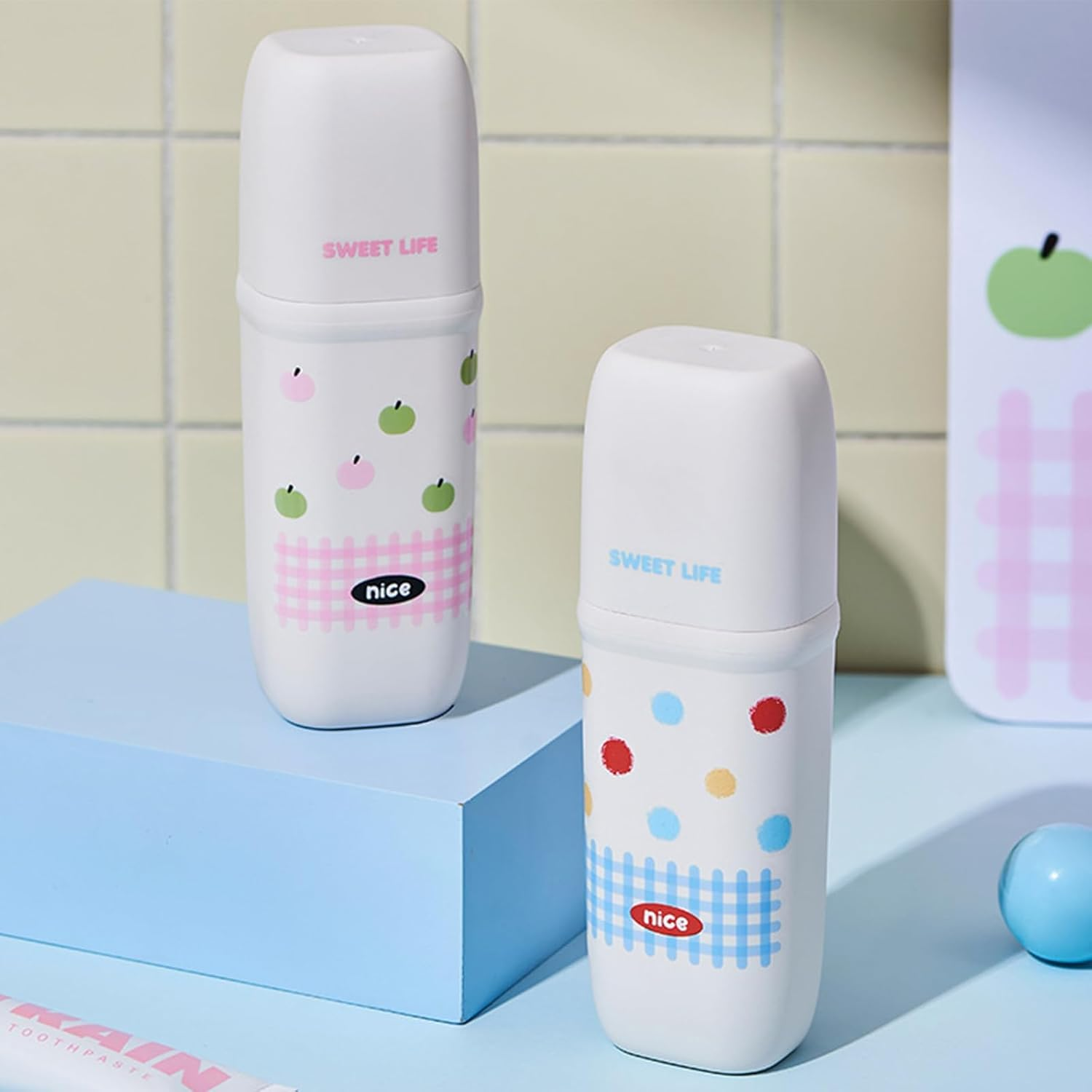 2 Pieces Travel Toothbrush Case,Travel Toothpaste Holder Set, Multifunctional Storage Toothbrush, for Home School Camping Business Trip Bathroom