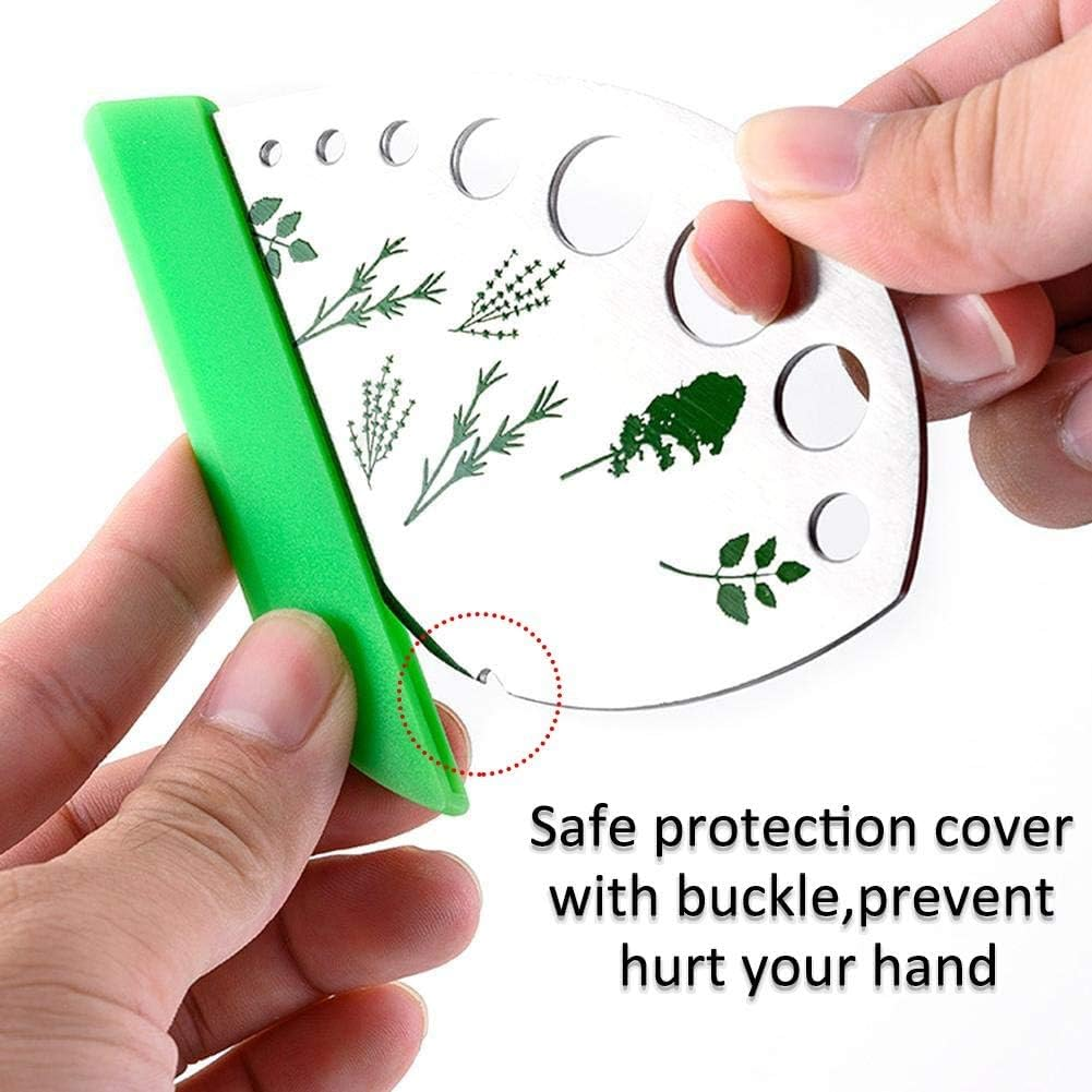 Herb Stripper, Jiaedge Green 9 Holes Stainless Steel Kitchen Herbs Leaf Stripping Tool, Metal Herb Peeler for Kale, Collard Greens, Thyme, Basil, Rosemary Stripper image number 1