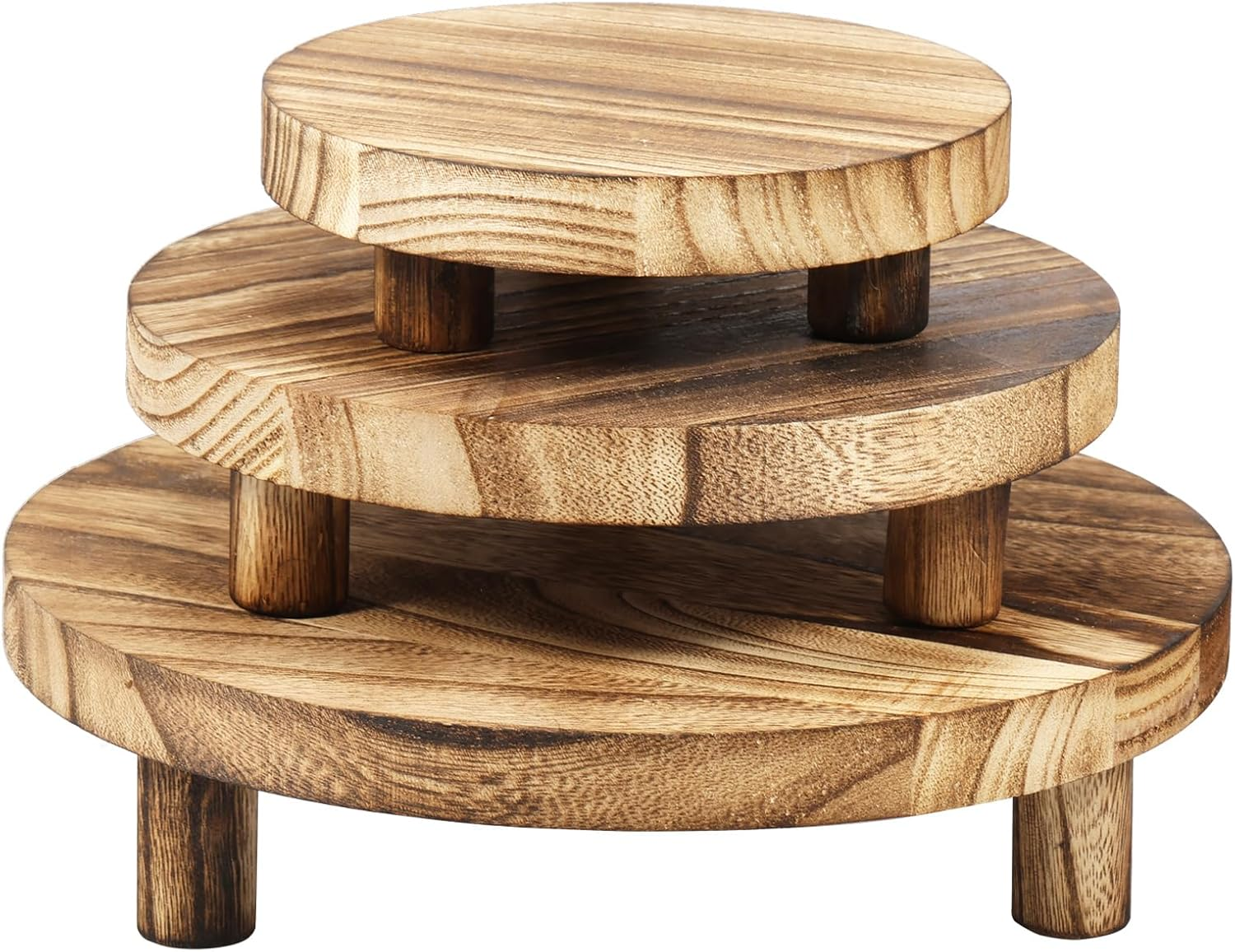 ZLHETWT Wooden Stool Display Stand, Wood Plant Stand, Wood Riser with Removable Feet Holds up to 50Lbs Wood Plant Riser Stand Practical Wood Plant Holder for Indoor Outdoor Home Patio D&eacute;cor image number 1