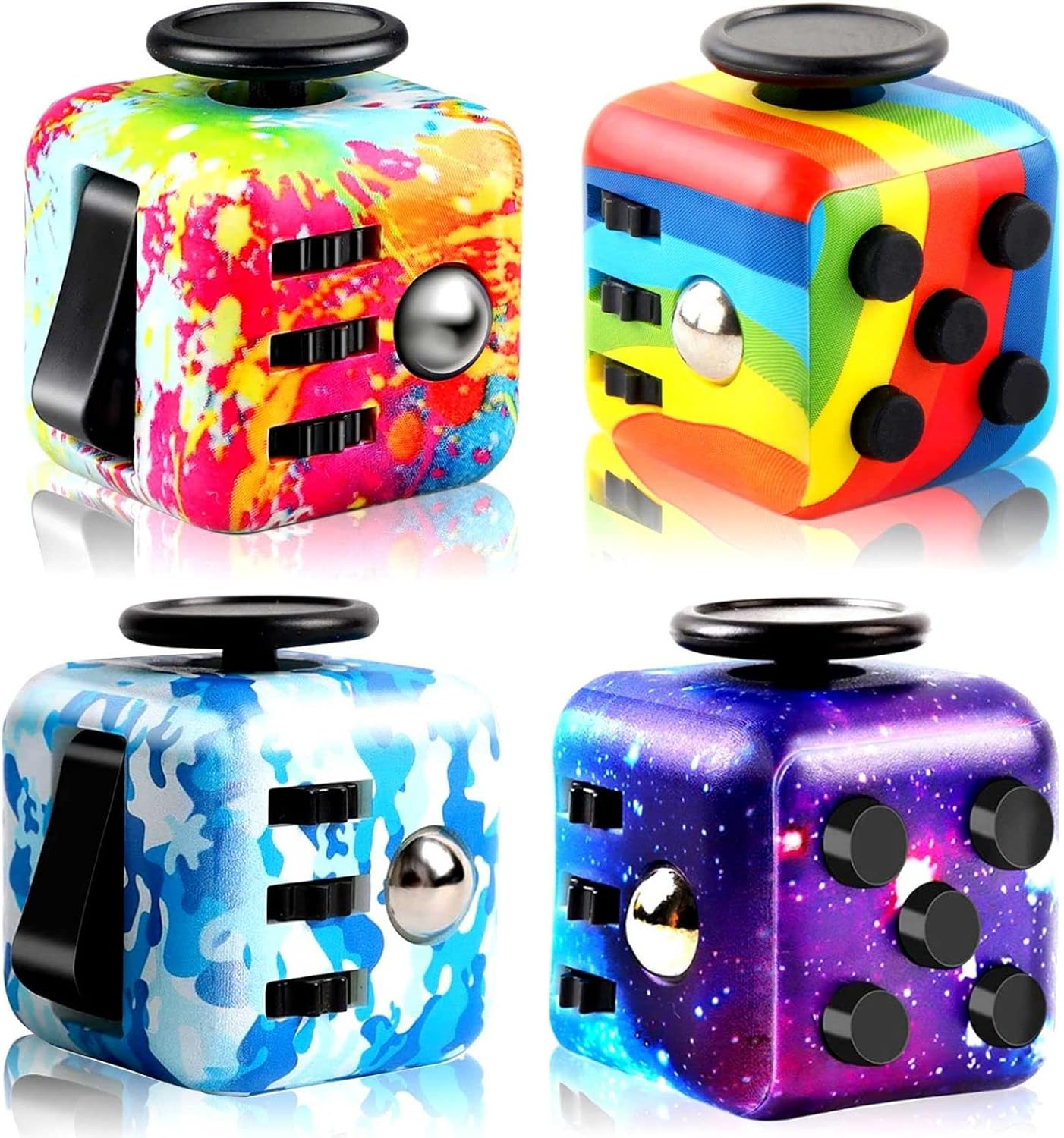 4 Pack Fidget Cube Fidget Toy, Magic Cube Stress and Anxiety Relief Toys, Infinity Cube Fidget Toy Cube Relaxing Hand-Held for Adults, Killing Time Cool Fidget Block for ADD/ADHD/OCD image number 5