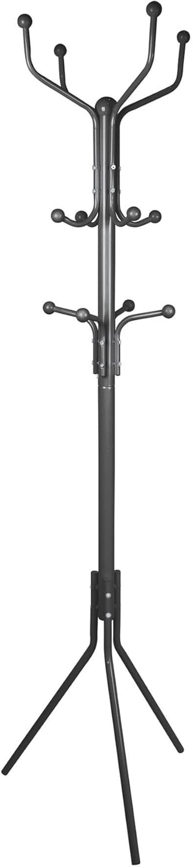 Harbour Housewares Coat Rack - White - Steel - Free-Standing Jacket Coat Stand Hat Hook Bag Hanger Tree Stand for Home Storage, Hallway, Entryway, Office