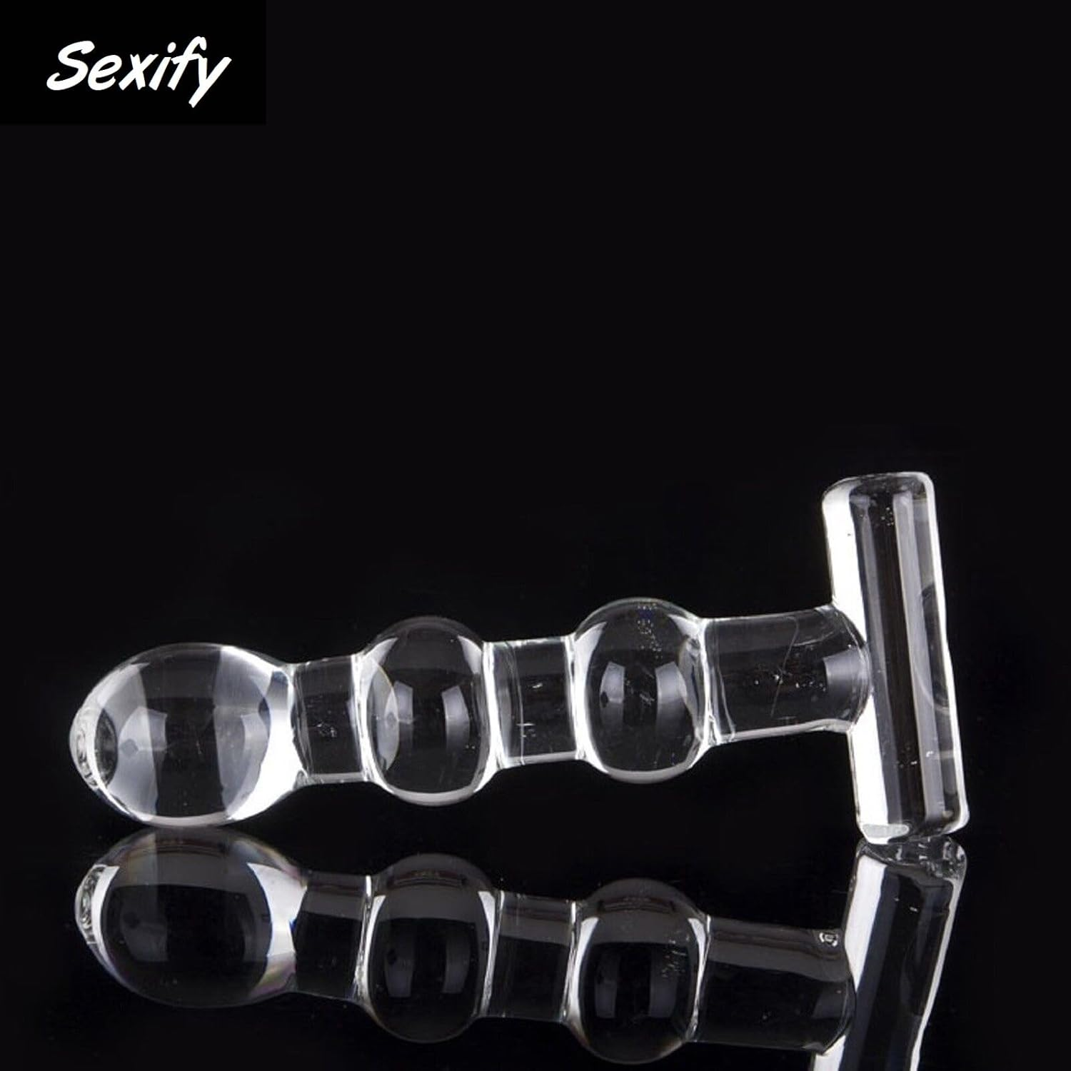 Glass Dildo Crystal Anal Plug Beads G-Spot Pleasure Wand Dong Stimulation Thruster Clear Butt Plug Temperature Play & Sensual Massage Men, Women and Couples Adult Sex Toy image number 4