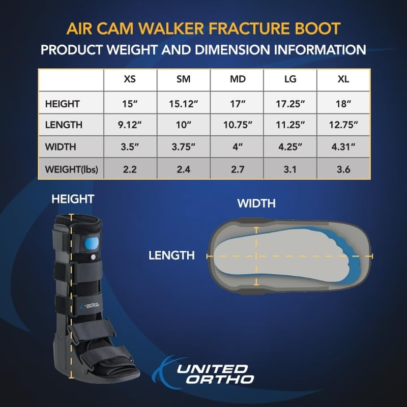 United Ortho Air Cam Walker Fracture Boot, Medium, Black (Pack of 1), USA14105 image number 3