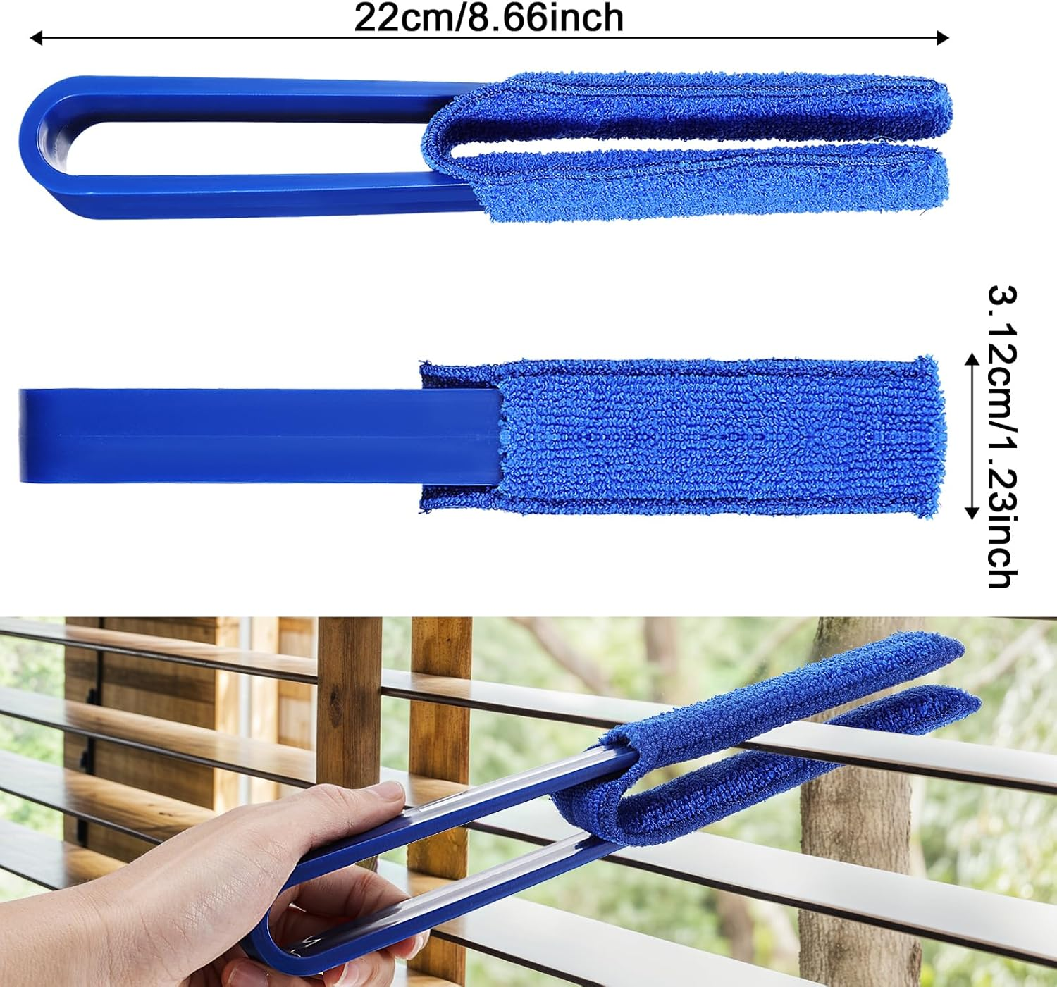 Elevatetech Blinds Cleaning Brush Set, 4 Pieces Blind Cleaner with 4 Microfibre Sleeves, Cleaning Brush for Louvre Blinds, Ventilation Slots of Air Conditioners, Fans, Car Ventilation Slots image number 5