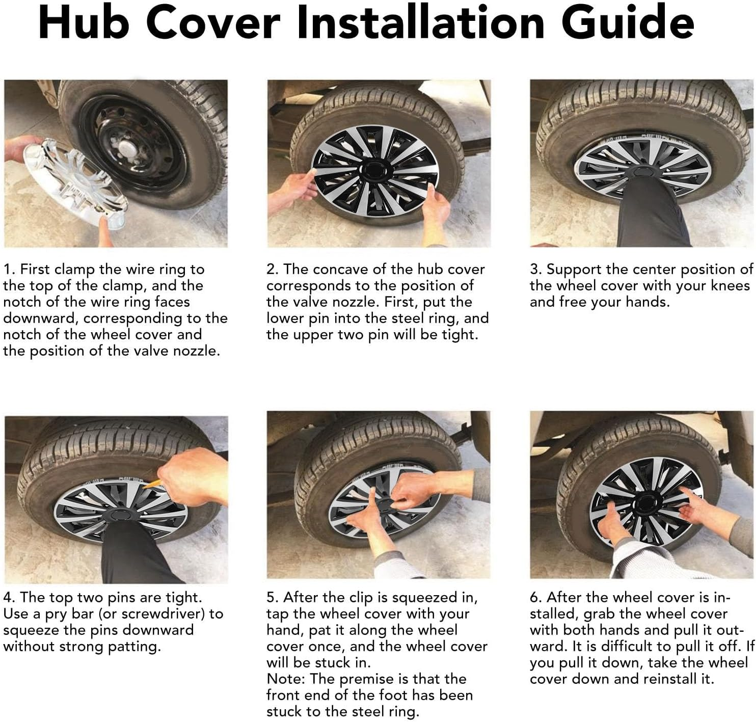 4 Pcs 15In Wheel Hub Caps Snap on Design ABS Full Protection Stylish Look Universal Fit for 15In Steel Wheels image number 4