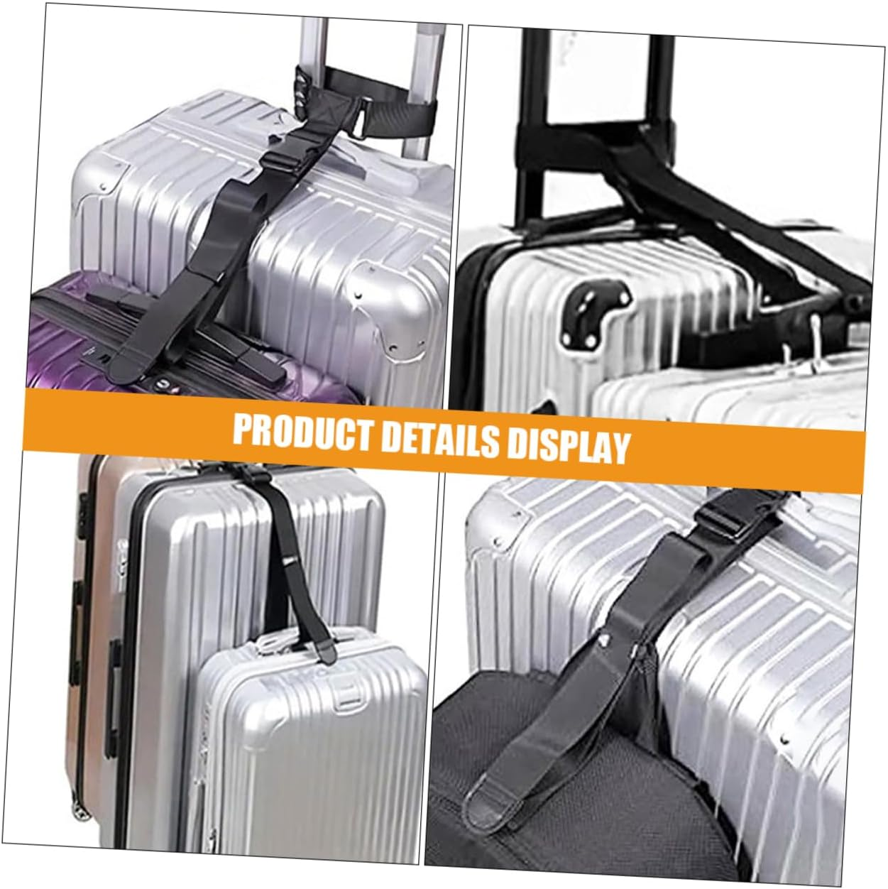 WRITWAA 4Sets Luggage Connector Strap for Suitcases Luggage Strap Buckle Lightweight Belt for Travel and Airport Security Checks image number 1