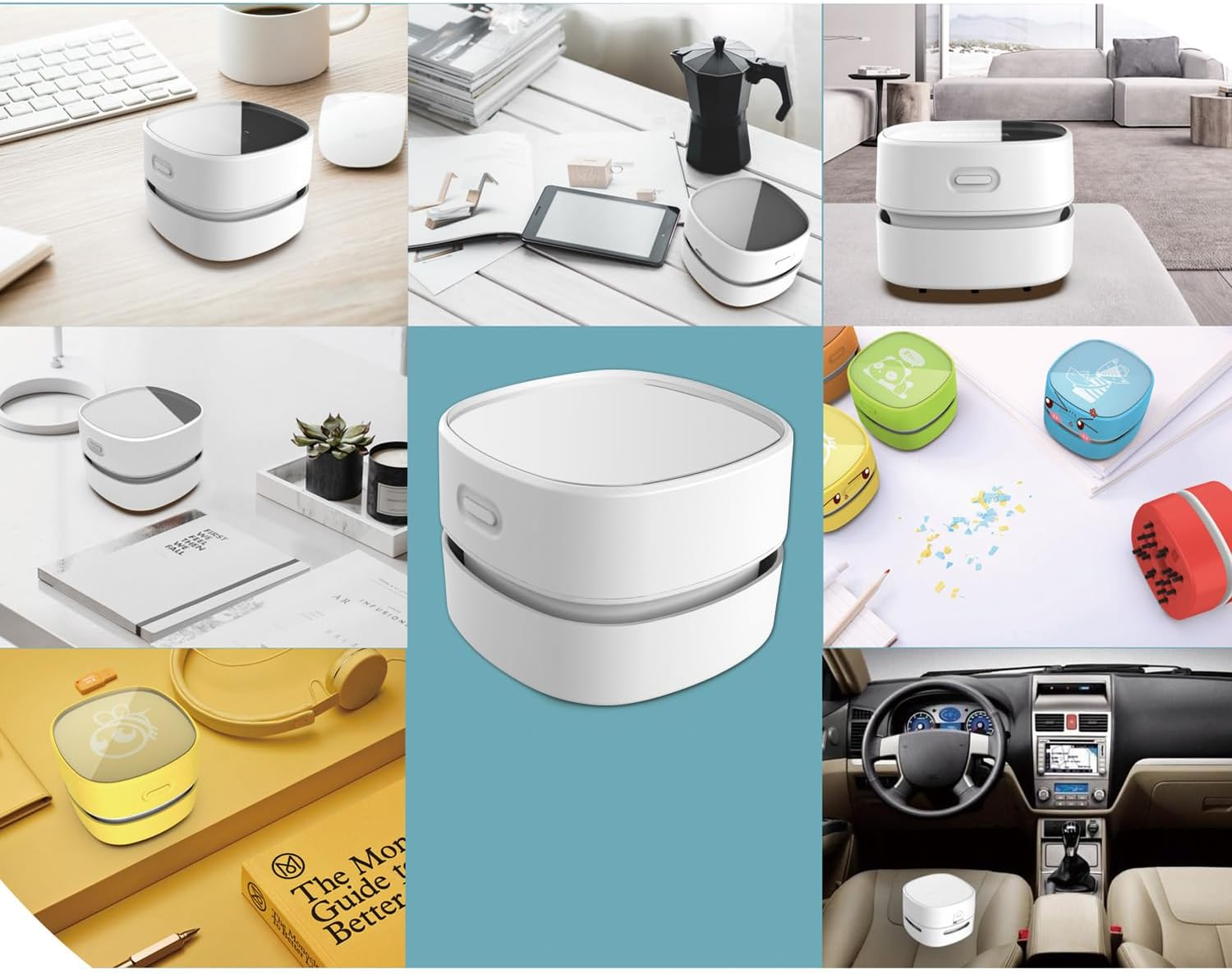 ODISTAR Desktop Vacuum Cleaner, Mini Table Dust Sweeper Energy Saving,High Endurance up to 90 Mins,Cordless&360&ordm; Rotatable Design for Keyboard/Home/School/Office(White) image number 3