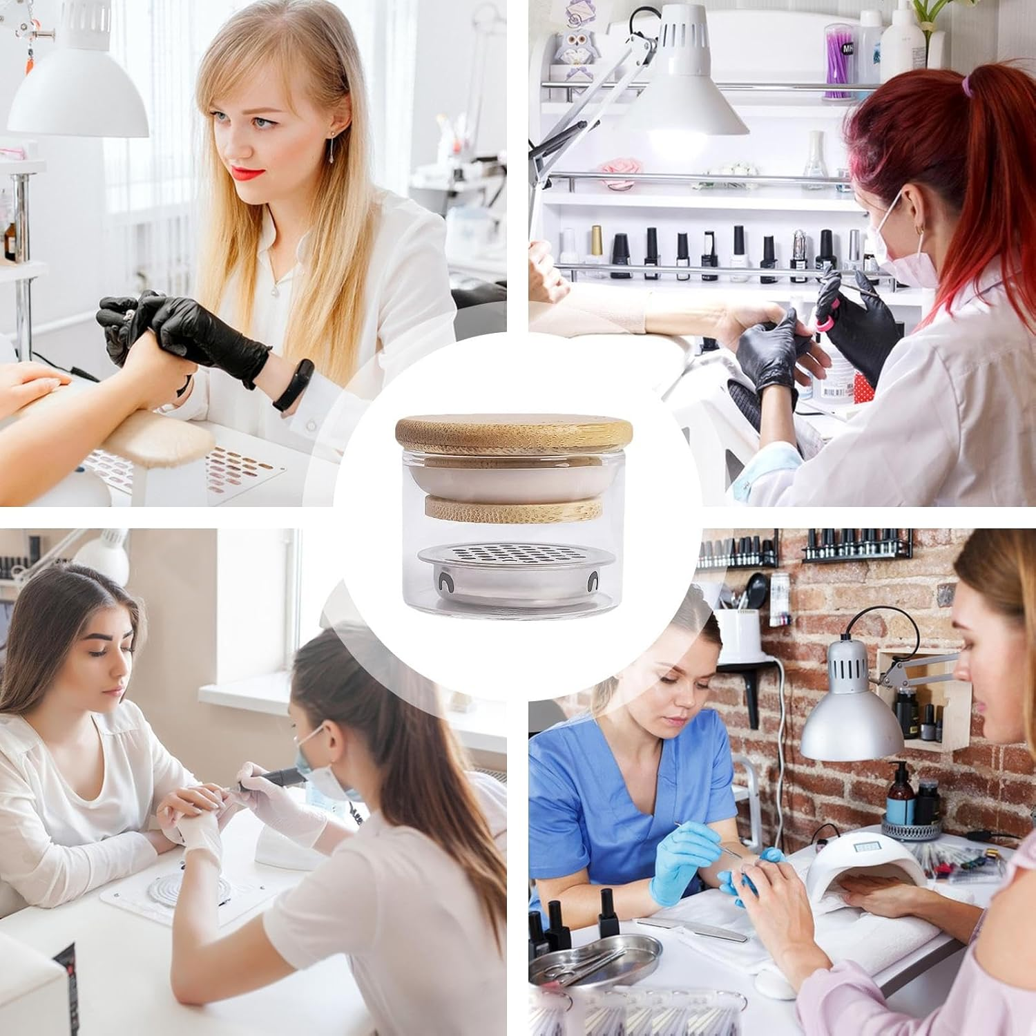 Nail Brush Cleaning Cup | 4.8X3.8Cm Acrylic Nails Brushes Cleaner | Tools | Glitter Brush Cups | Cleanings Tool, Storage Container, Portable Filter for Salon, Home, Travel, Manicure