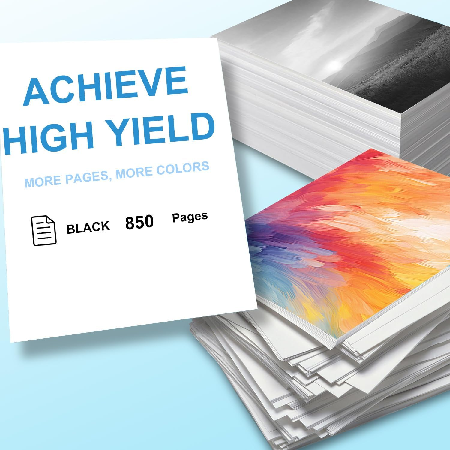 67XL Black High-Yield Ink Cartridges Replacement for HP Ink 67 67 XL for Deskjet 2700 2755E 2700E 4155E 4155 4100 Envy 6000 6055E 6400 6455E Printer (1 Black) image number 3