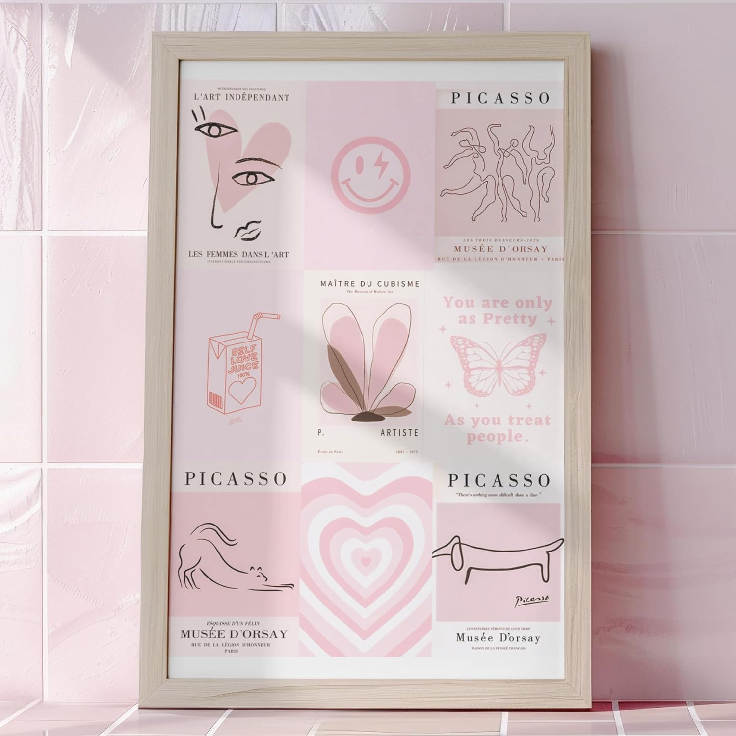 Pink Room Decor Aesthetic,Pink Wall Collage Kit Posters for Room Aesthetic Posters Prints,Pink Aesthetic Dorm Room Decor for Teen Girl (50Pcs 4X6 Inch) image number 5