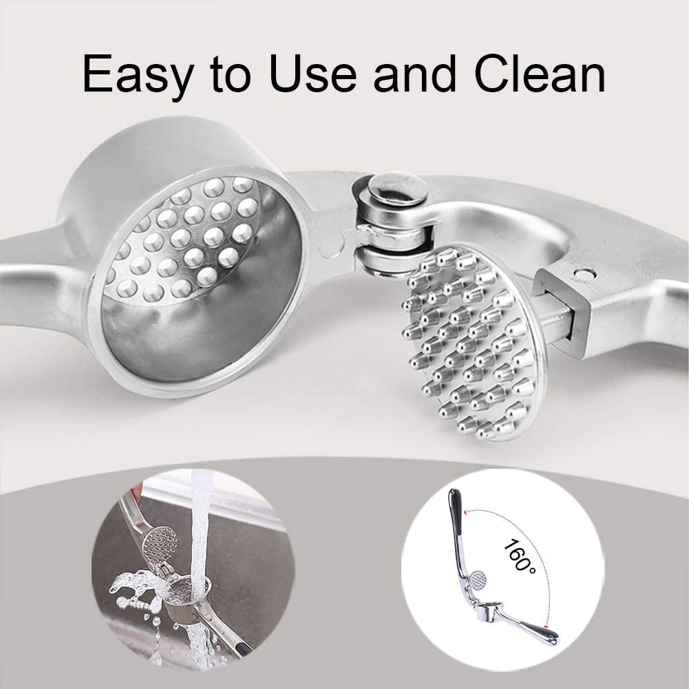 Garlic Crusher, Garlic Press with Ergonomic Handle, Rust-Proof Kitchen Tool to Easily Crush, Press, and Nut image number 3