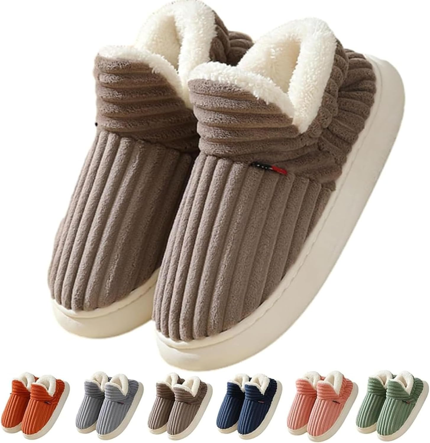 Pluffi the Cozy & Stylish Slipper,Pluffi Slipper Booties,Unisex Winter Cozy Fashion Slippers,Plush Warm Home Slippers (7.5-8 Women/6.5-7 Men,Gray)
