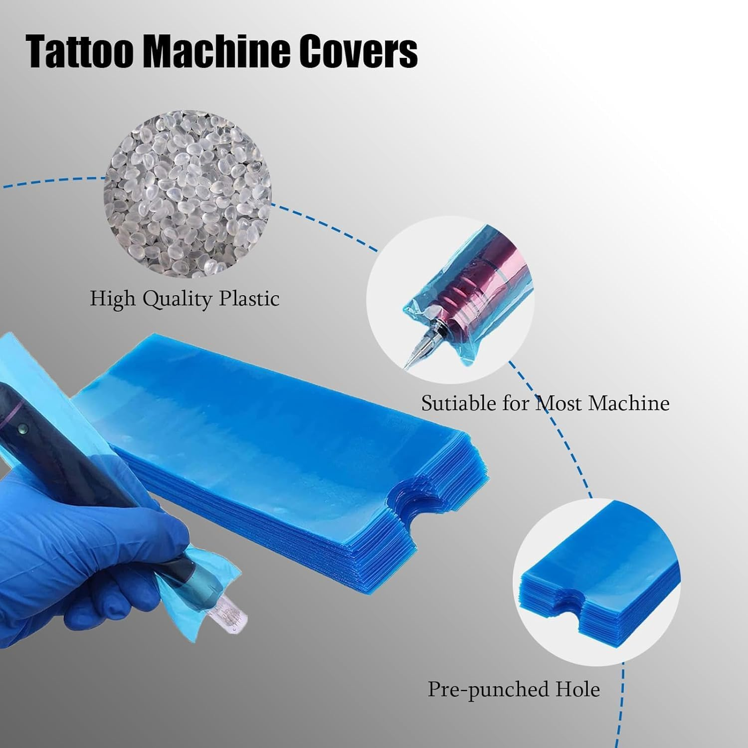 LEAYOKA 569Pcs Artificial Skin Tattoo Set with Tattoo Practice Skin, Tattoo Stencil Paper, Colour Cups, Pen Cases and Grip Tape - Comprehensive Package for Realistic Tattoo Exercises Tattoo image number 6