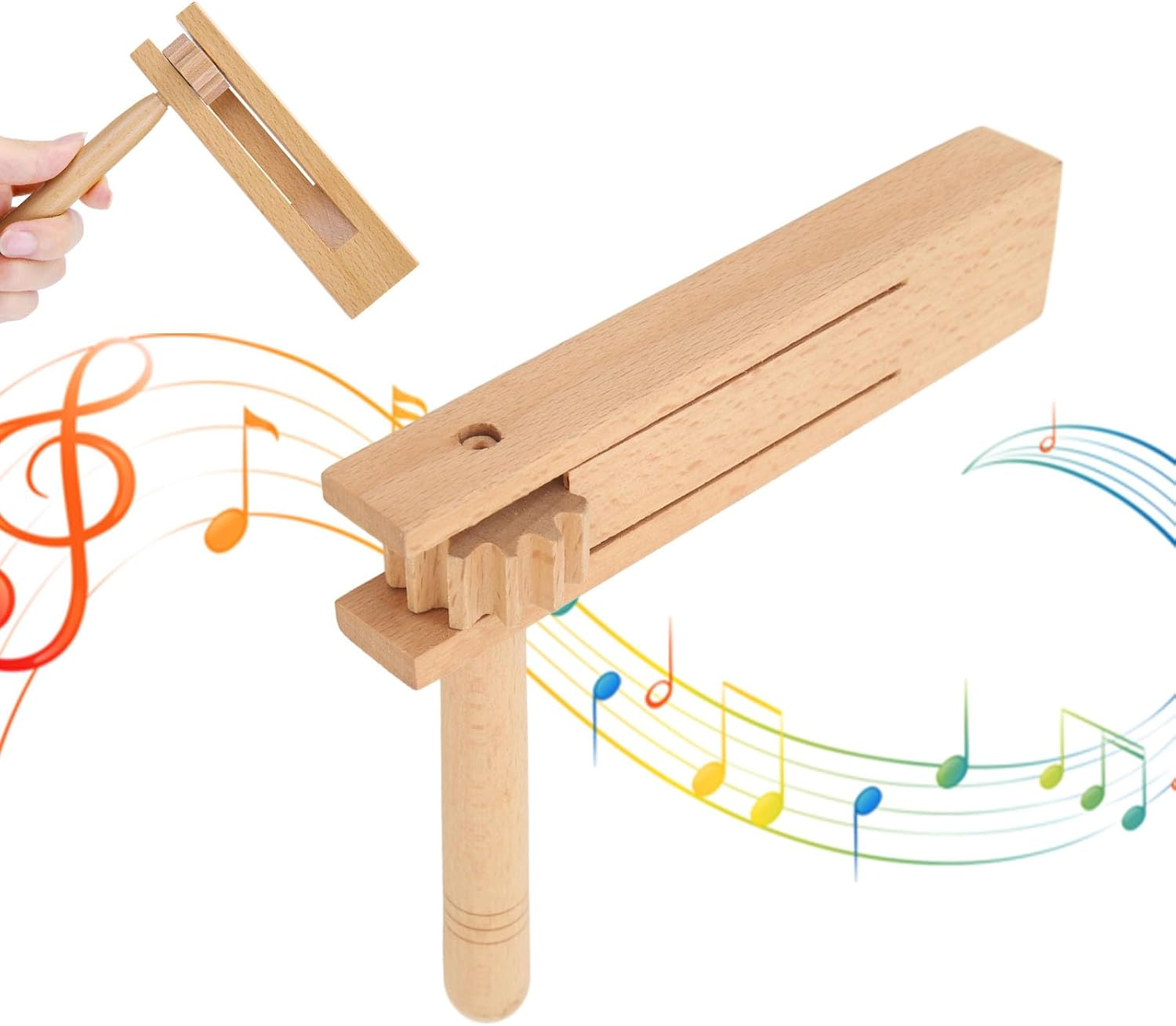 Wooden Ratchet Noise Maker, Birch Wood Toy with Excellent Sound for Games, Sporting Events, Celebrations image number 3