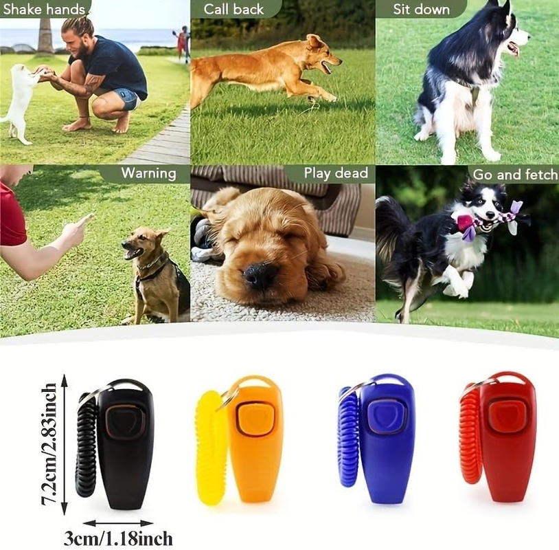 Dog Training Whistle Clicker Combo to Stop Pet Barking Obedience Train (Red) image number 3