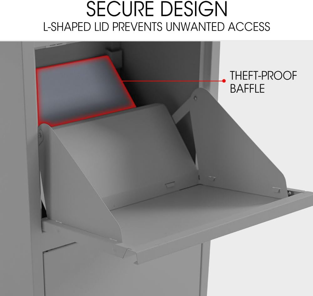 Fortia Freestanding Parcel Post Box Letterbox, Letter Slot, Woodland Grey image number 3