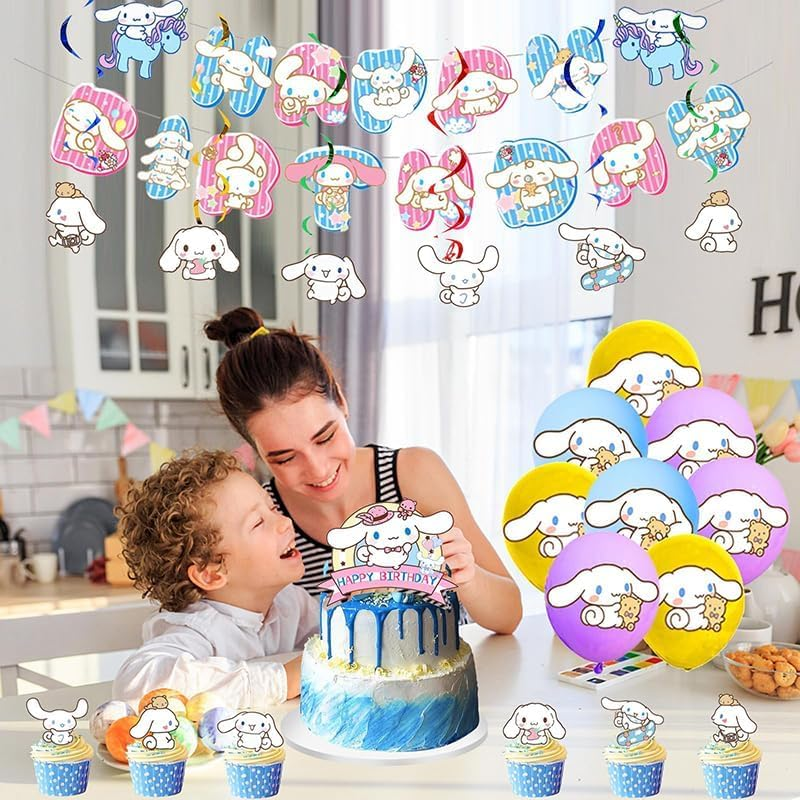 Cinnamoroll Decoration Birthday Sanrio Children'S Birthday Decoration Sanrio Balloons Decoration Sanrio Birthday Balloons Cinnamoroll Cake Topper Cinnamoroll Birthday Garland Sanrio Spiral Decorations
