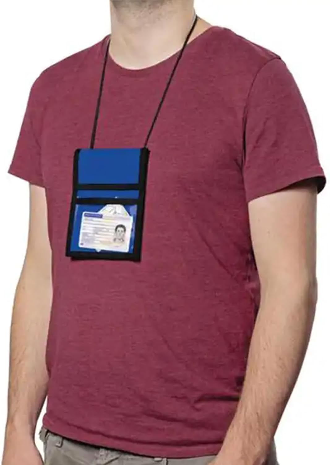 Wilsonzin Pack of 2 Children'S Wallet, Chest Bag, Shoulder Bag, Travel Purse, Bag, Shoulder Bag, Chest Bag for Passport, Credit Cards, Mobile Phone (Black/Blue), Black, Modern image number 1