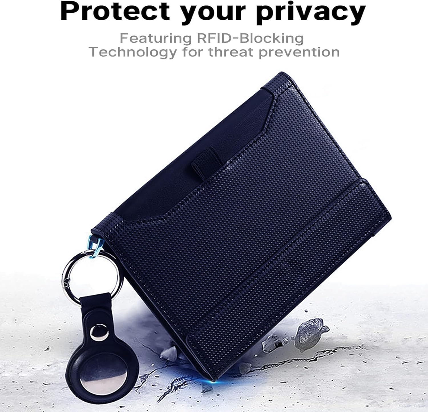 Lyvixora Passport Bag & RFID Passport Wallet - Family Passport Holder with RFID Blocking Technology, Travel Document Organizer Protector, Card Pin Included, a Perfect Travel Accessories - Navy Blue image number 1