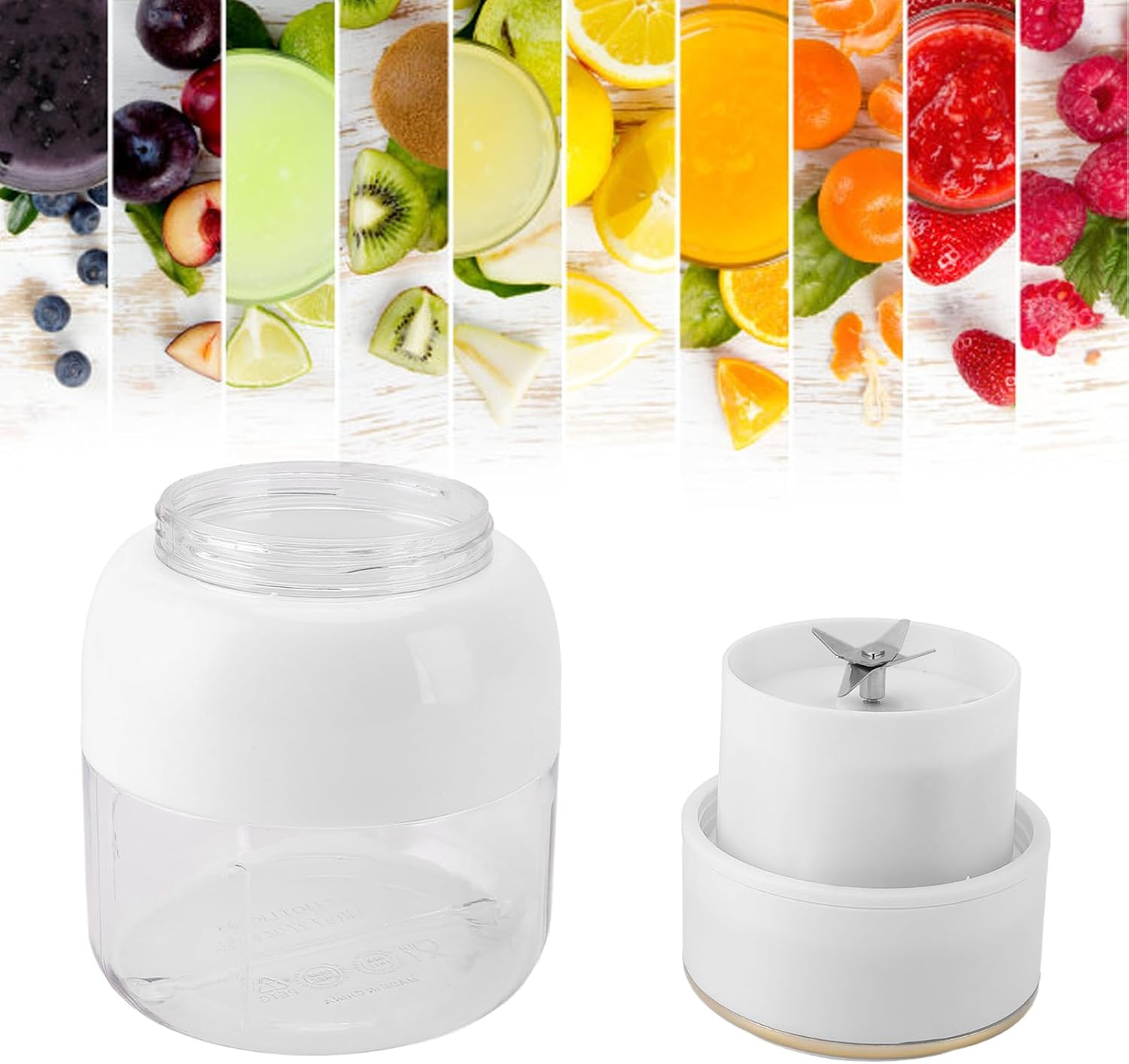 Portable Mixer, 800 Ml USB Rechargeable Mixer in Personal Size with Straw, Small Fruit Juice Cup, Mini Mixer for on the Go for Sports Travel (White) image number 6